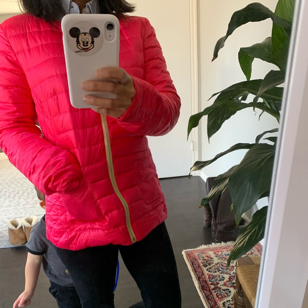 LILLY PULITZER REVERSIBLE DOWN HOT PINK JACKET BEAUTIFUL LIKE NEW SEE PICS - Picture 6 of 6
